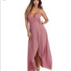 Dusty pink/mauve wrap dress